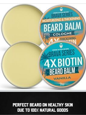 Beard Balm for Men – Beard Growth & Thickener, Shea Butter Beard Cream &